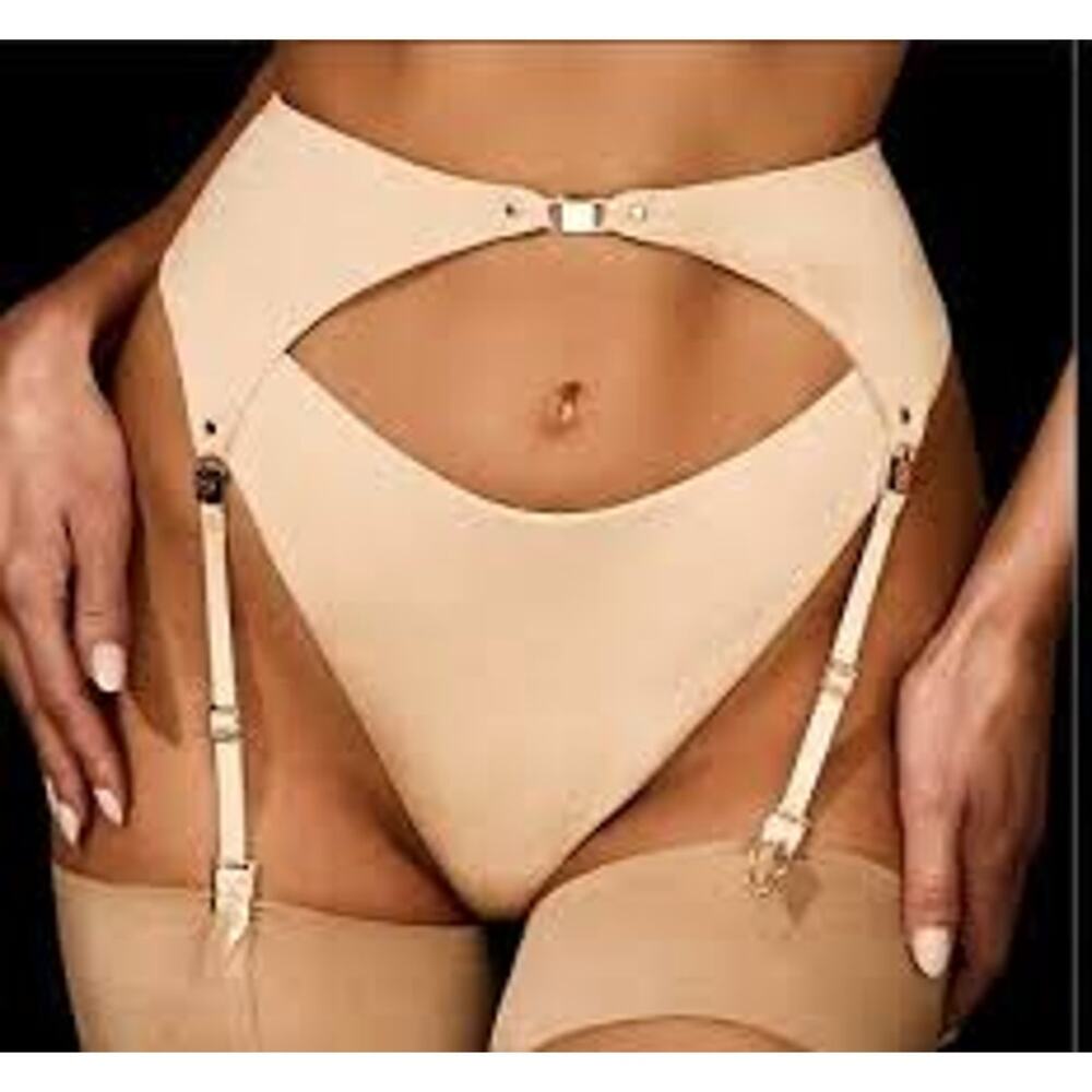 HONEY BIRDETTE Eveyday Smooth Suspender Garter Belt XS Toasted Almond - Picture 3 of 6